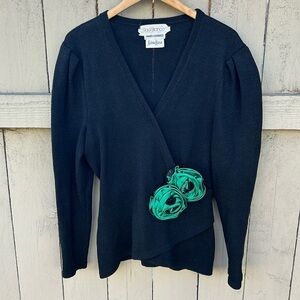 Raul Blanco Nieman Marcus Vintage Sweater Hand Loomed 1980's Wrap Style Sz 12